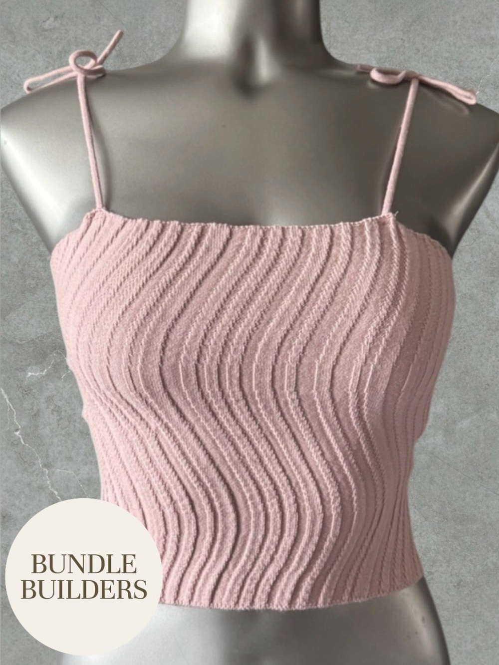 $10 Add-on | Blush Pink Ribbed Tube Cami with Adjustable Straps